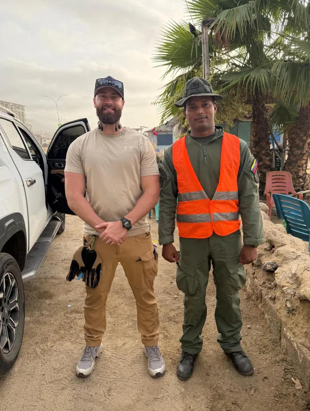 On site with a civil protection worker during the response